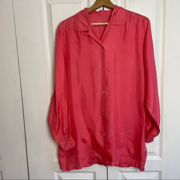 Silk Button Down Top - Picture 3 of 10